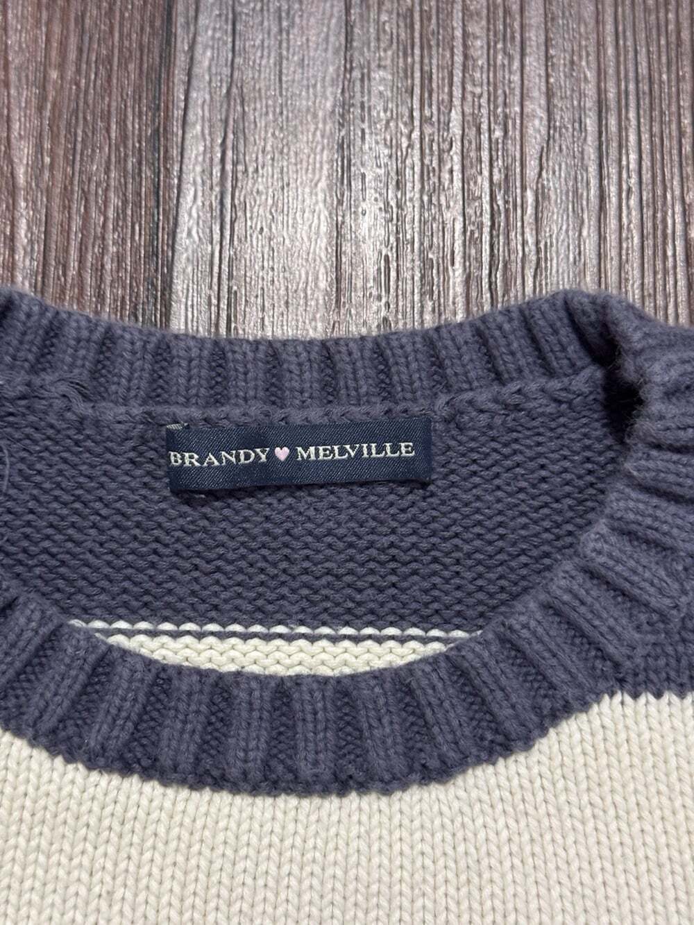 Brandy Melville Chunky Knit Striped Sweater MH320 - Picture 3 of 7